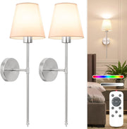 Wireless Wall Lights Rechargeable 5200mAh Dimmable Sconces 24” Remote LED