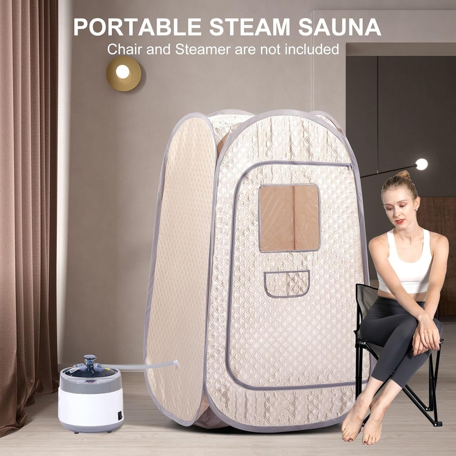 Full Body Portable Steam Sauna Tent Home Spa Detox Cabin Foldable Pop-Up Heat