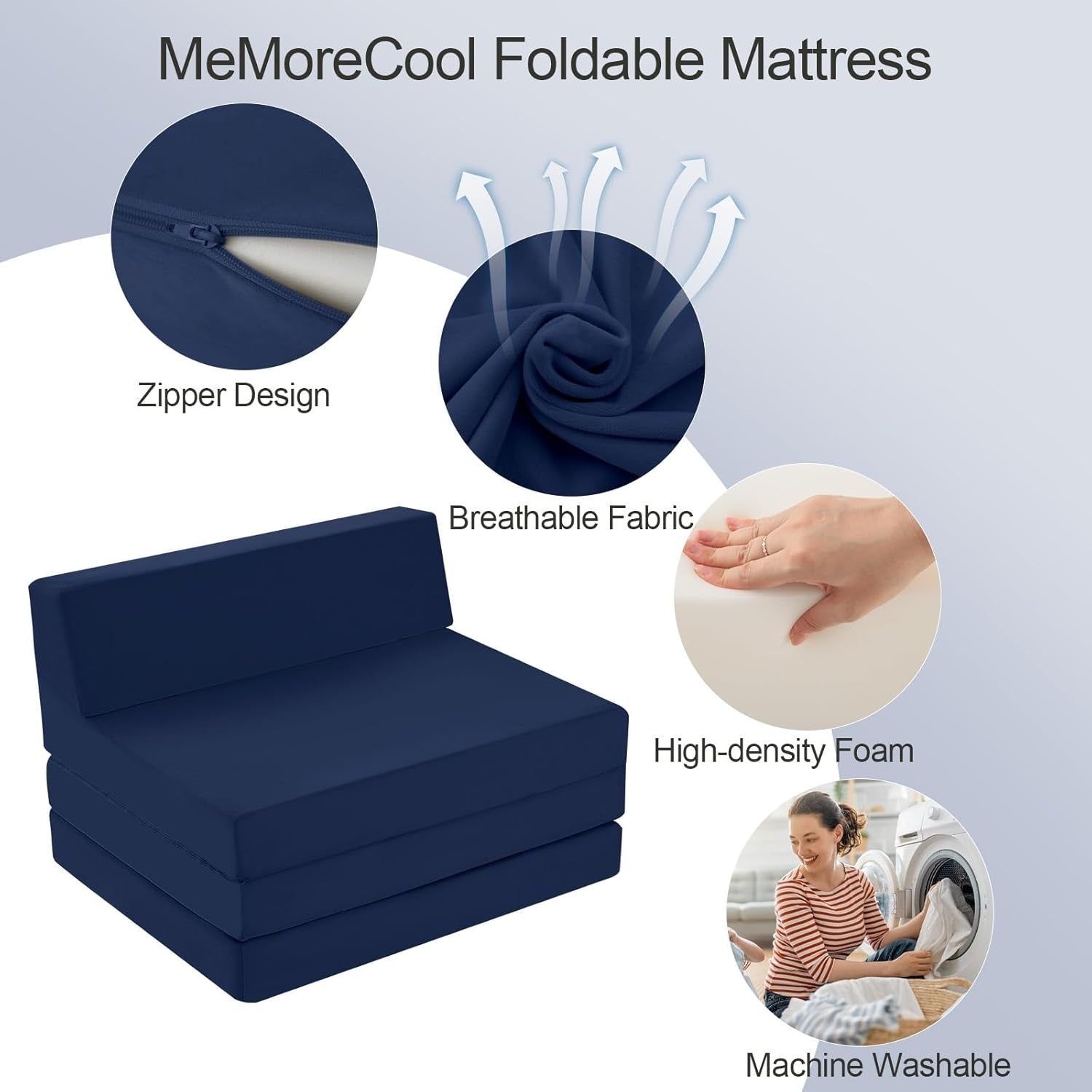 Folding Sofa Bed Chair Z Foam Mattress Guest Single Futon Travel