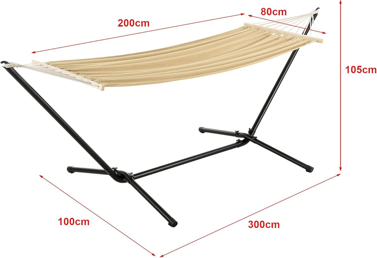 Luxury Hammock with Frame Indoor Outdoor Bed 200x100cm 120kg Heavy Duty Relax