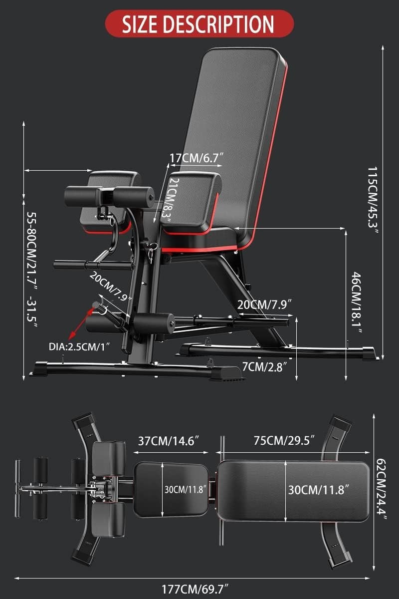 Adjustable Weight Bench with Leg Extension 330lb Home Strength Trainer