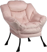Velvet Comfy Armchair Relax Accent Chair for Bedroom Living Room