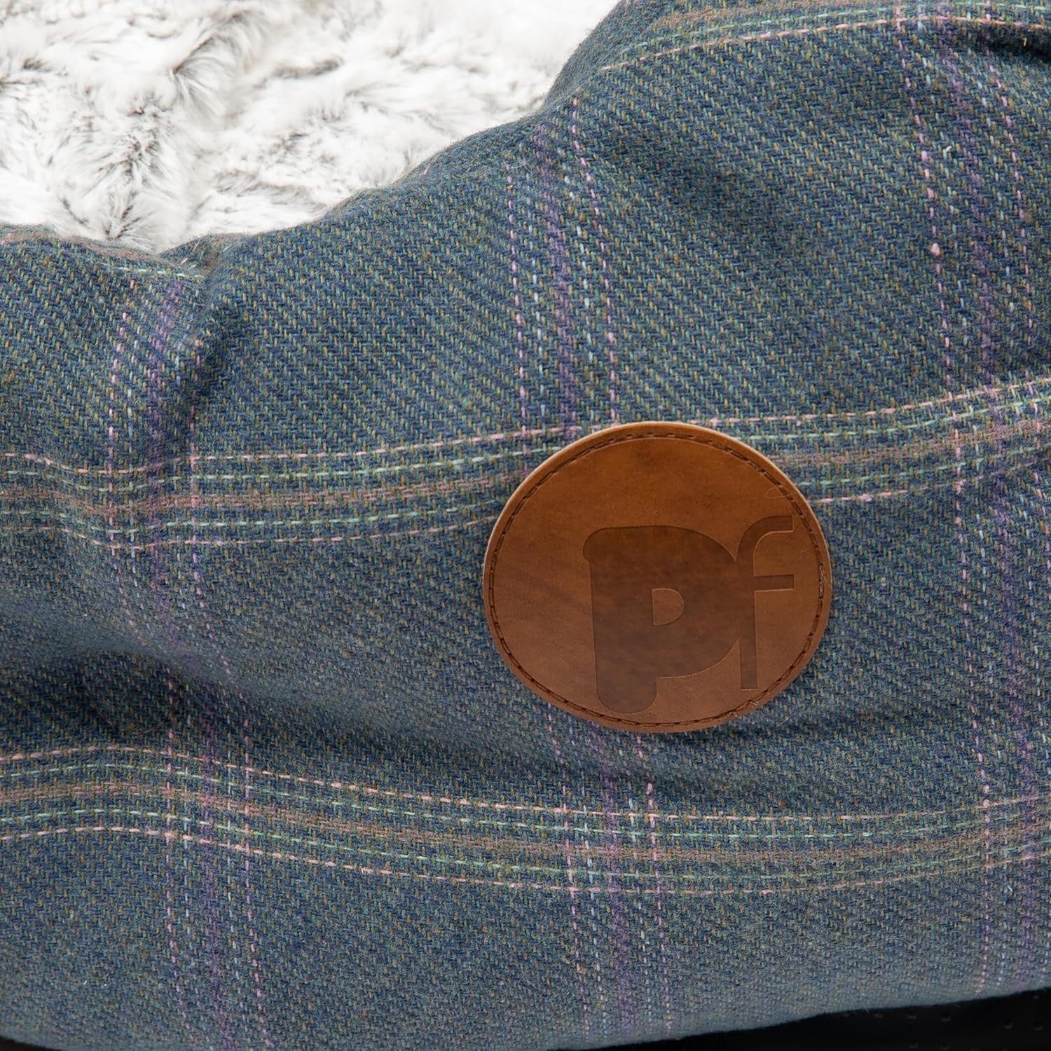 Large Tweed Oval Dog Bed Reversible Cushion Washable