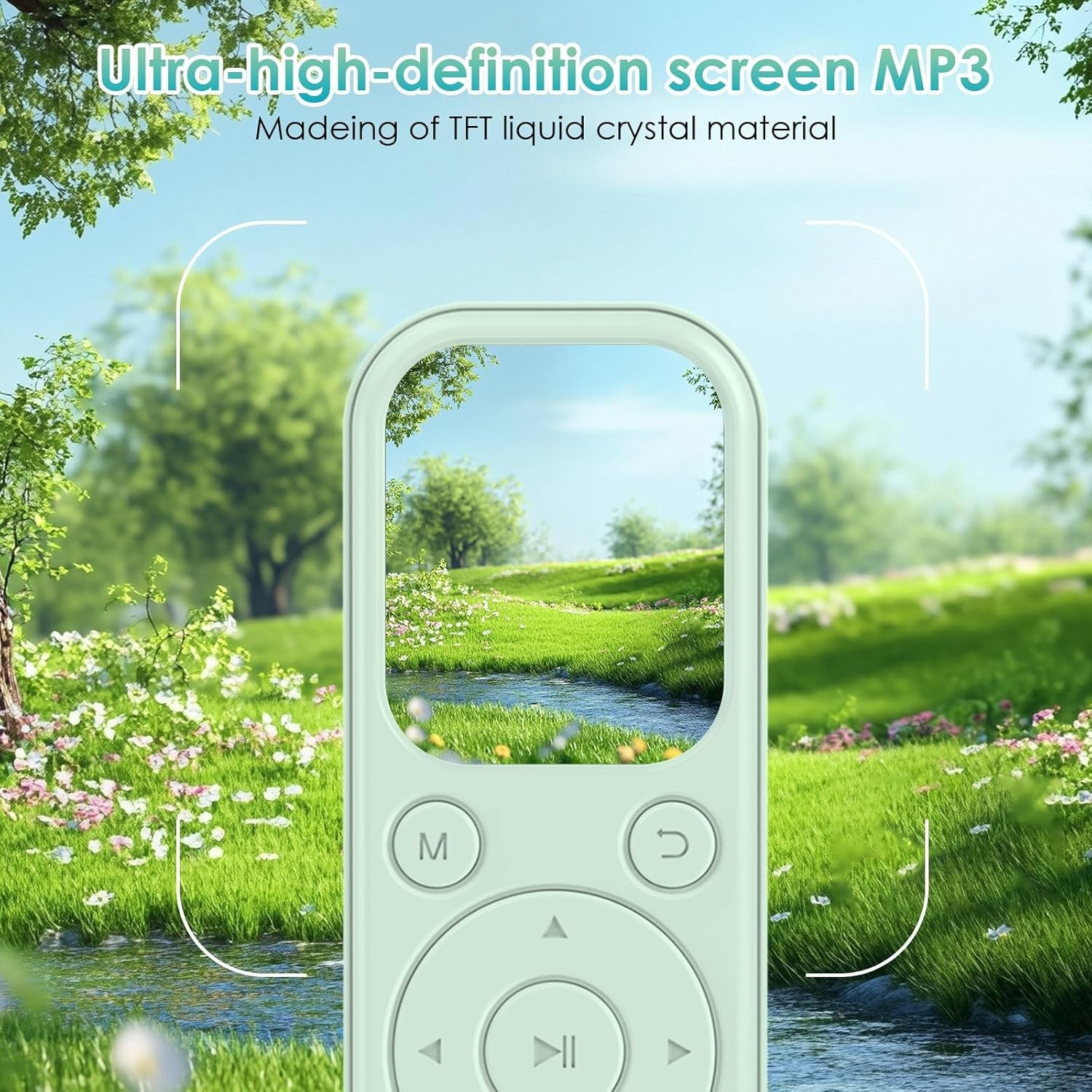 64GB Bluetooth 5.3 MP3 Player Green HiFi FM Radio 300mAh