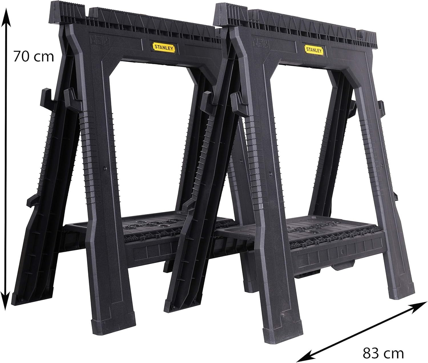 Folding Sawhorse Twin Pack 450kg Capacity Compact Workbench with V-Grooves