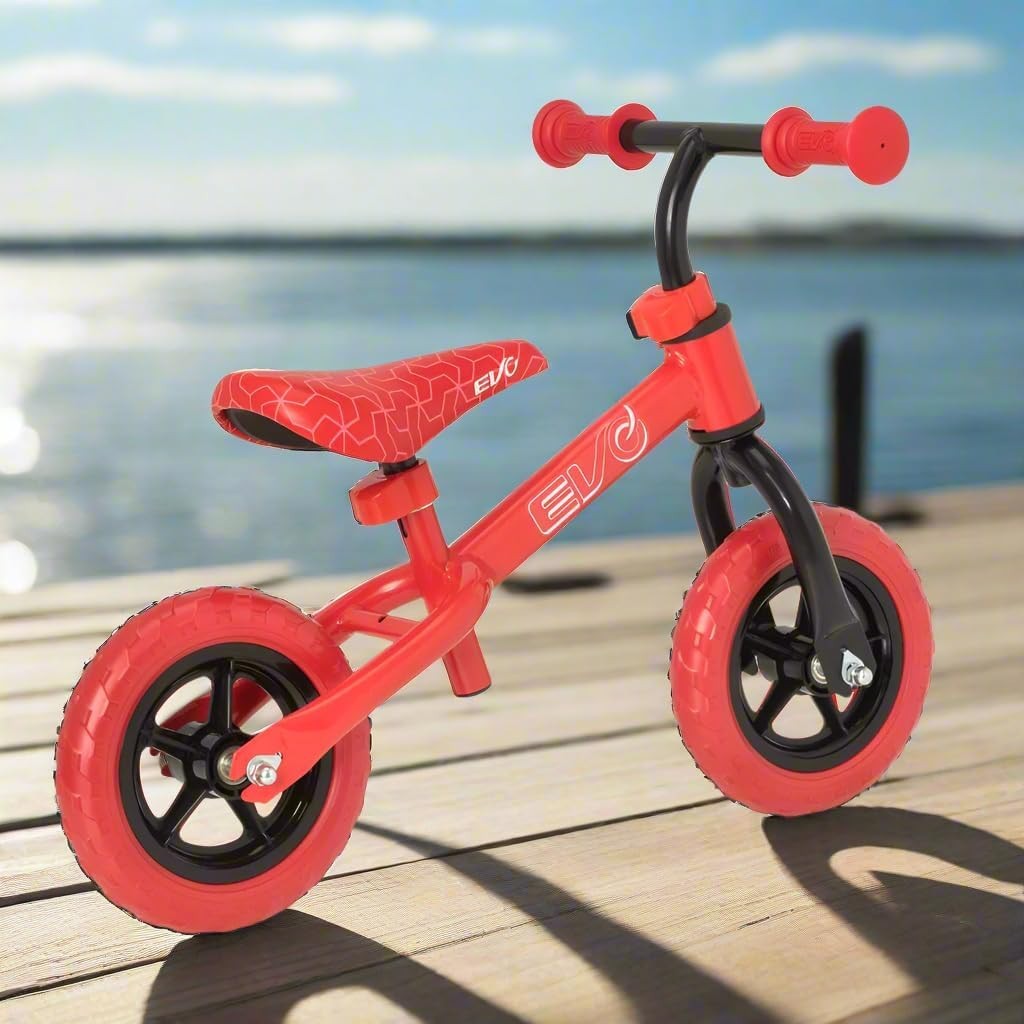 Kids Balance Bike Adjustable Seat Handlebar Training Bike Red Age 2+