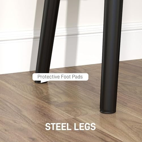 Grey Corduroy End of Bed Bench with Thick Padding & Steel Legs, Living Room