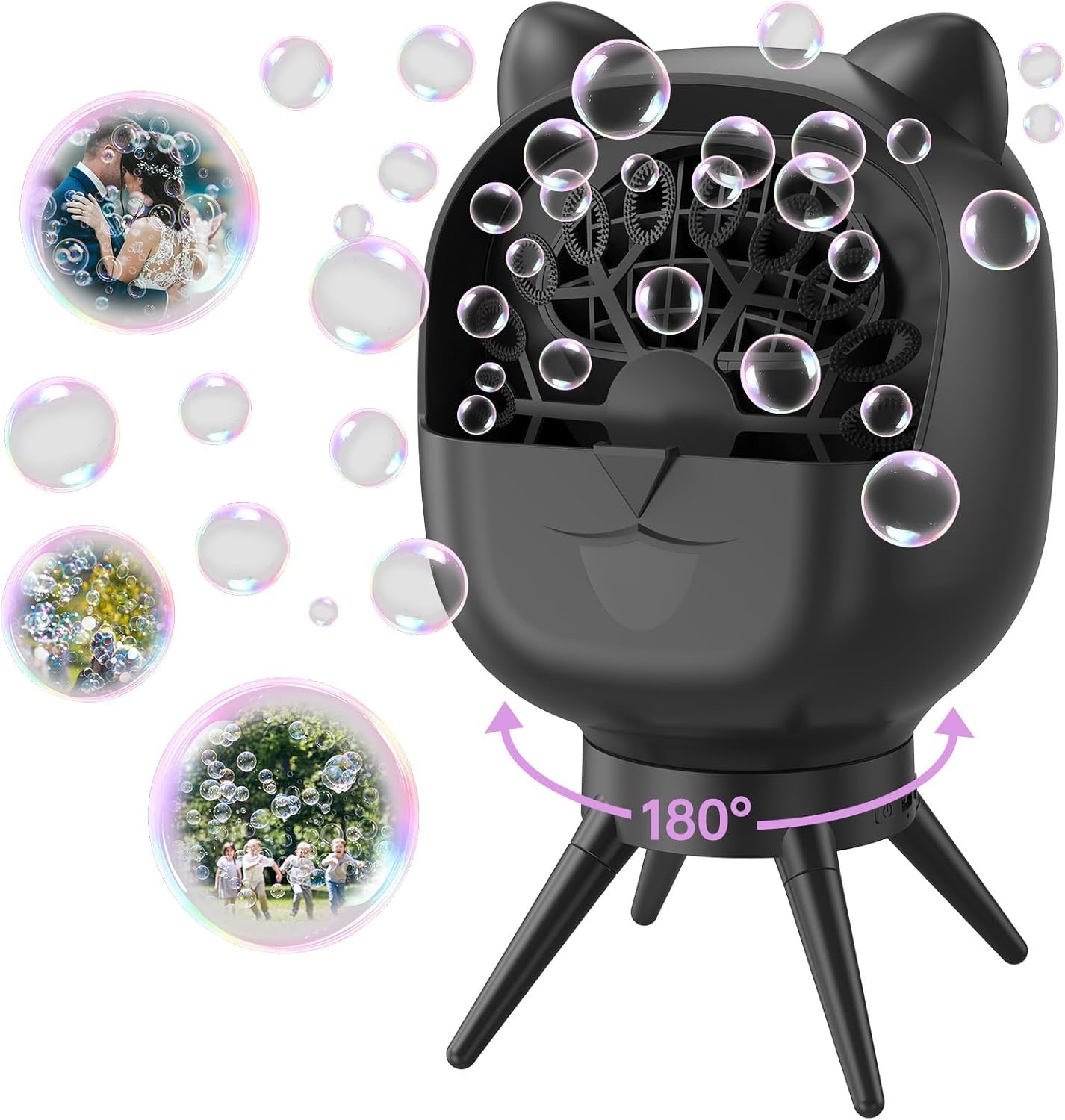 Rechargeable Bubble Machine 38000 Rotating 500ML Party Blower