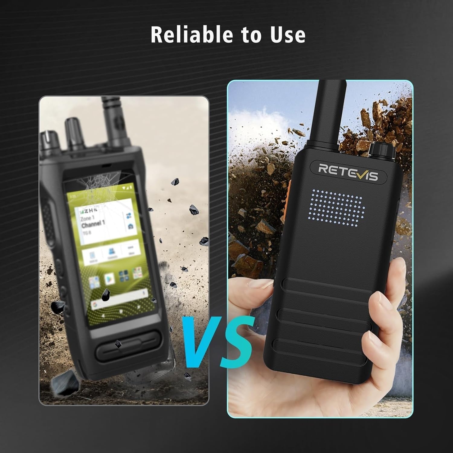 Slim Walkie Talkies 4 Pack Screen VOX USB-C PMR446 Business Radio