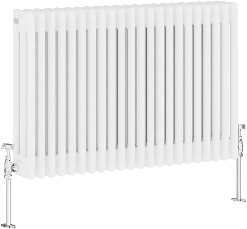 Gloss White 3 Column Radiator 600x1012mm Central Heating Bathroom