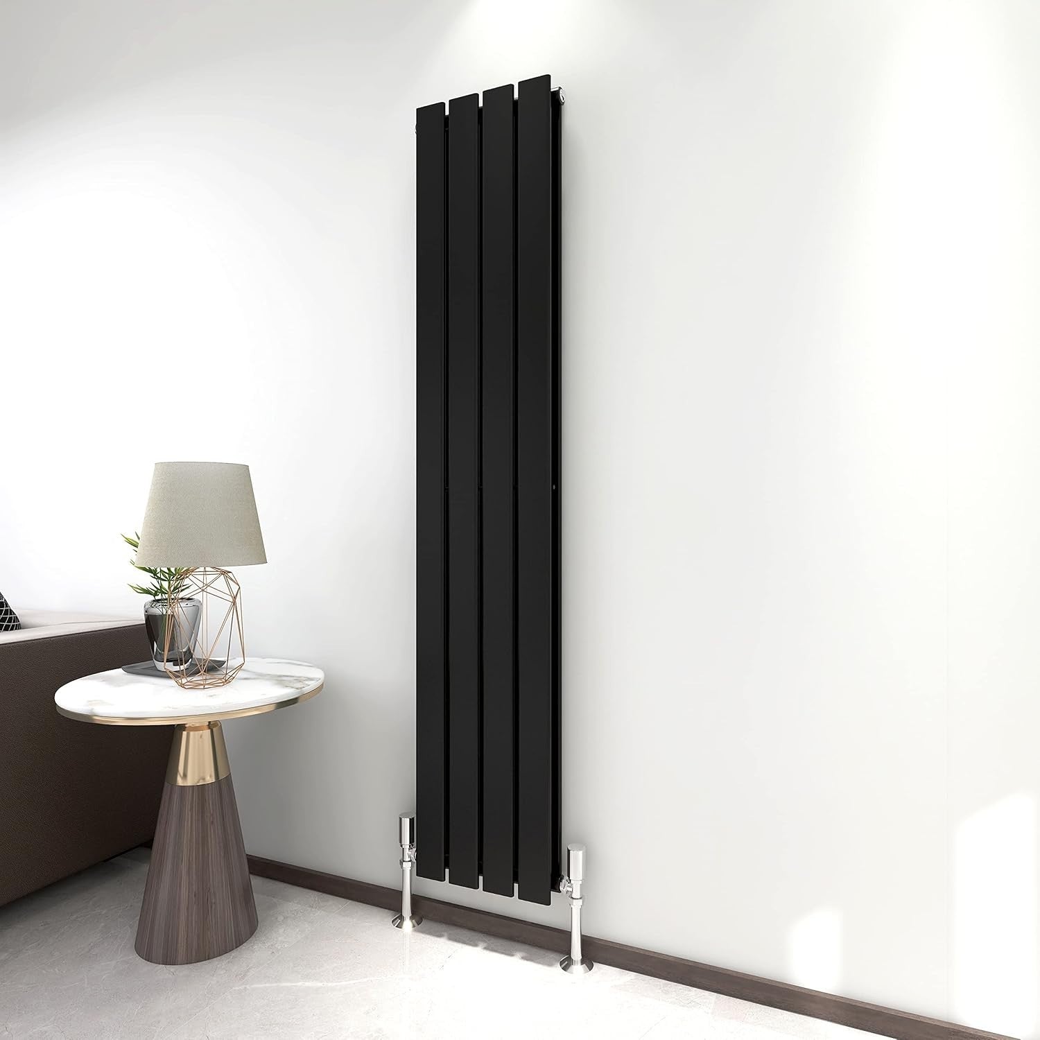 Horizontal & Vertical Designer Flat Panel Radiator 1600mm Double Black
