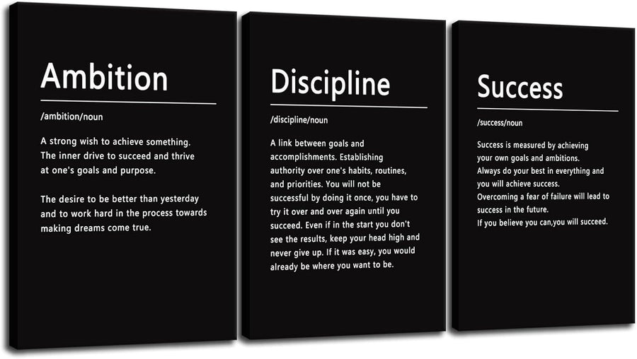 Motivational Canvas Wall Art 3 Panel 16x24
