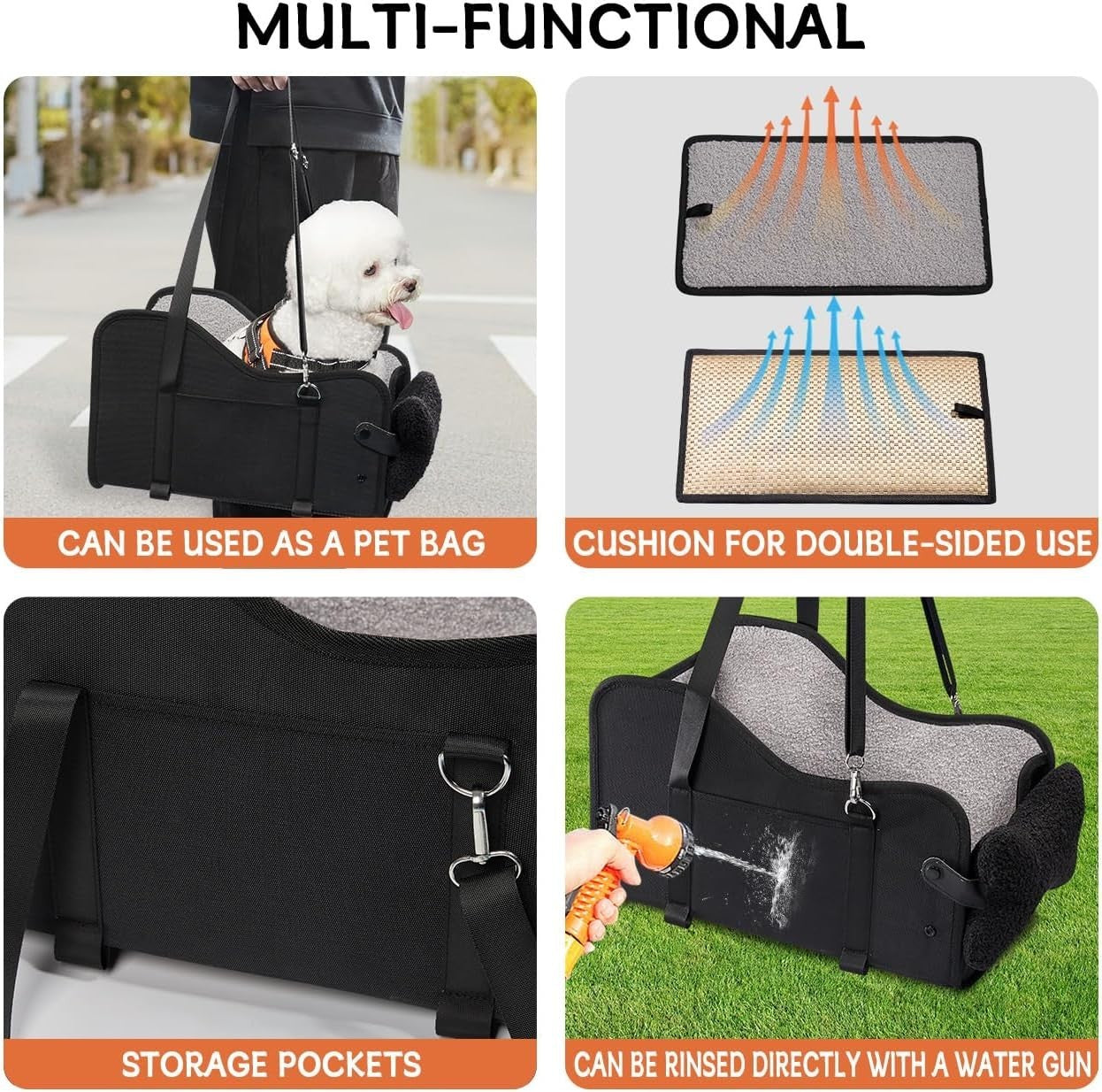 Dog Car Booster Seat Centre Console Pet Carrier Small Dogs Cats