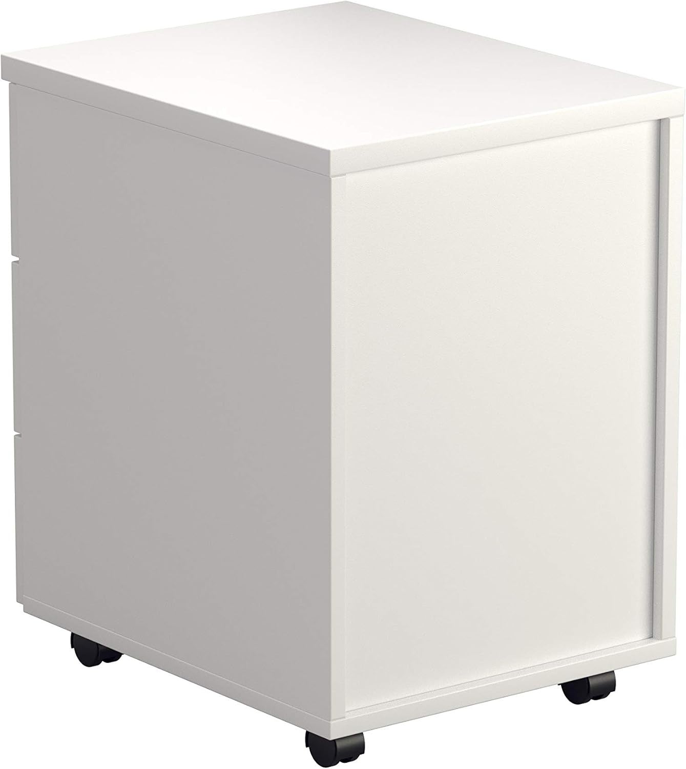 Lockable 3 Drawer Mobile Filing Cabinet Pedestal Office Storage White