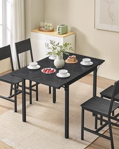 Space-Saving Folding Drop Leaf Dining Table Extendable for 2-4 People