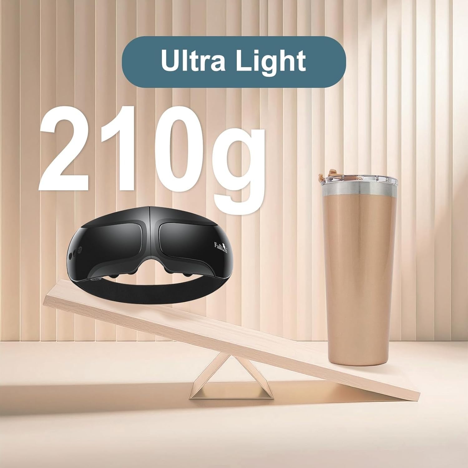 Ultra Light Heated Eye Massager Bluetooth Vibration Migraine Relief