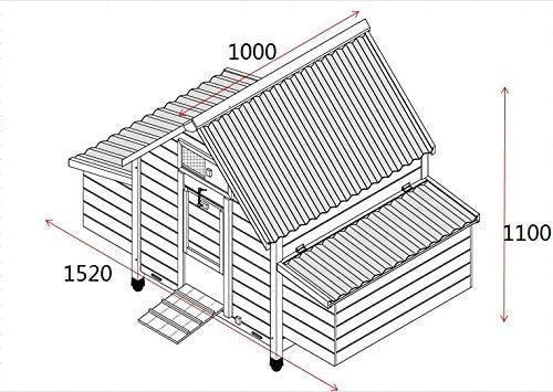 Large Wooden Chicken Coop Eco Roof Dual Pull Out Trays Nest Box 6–8 Birds