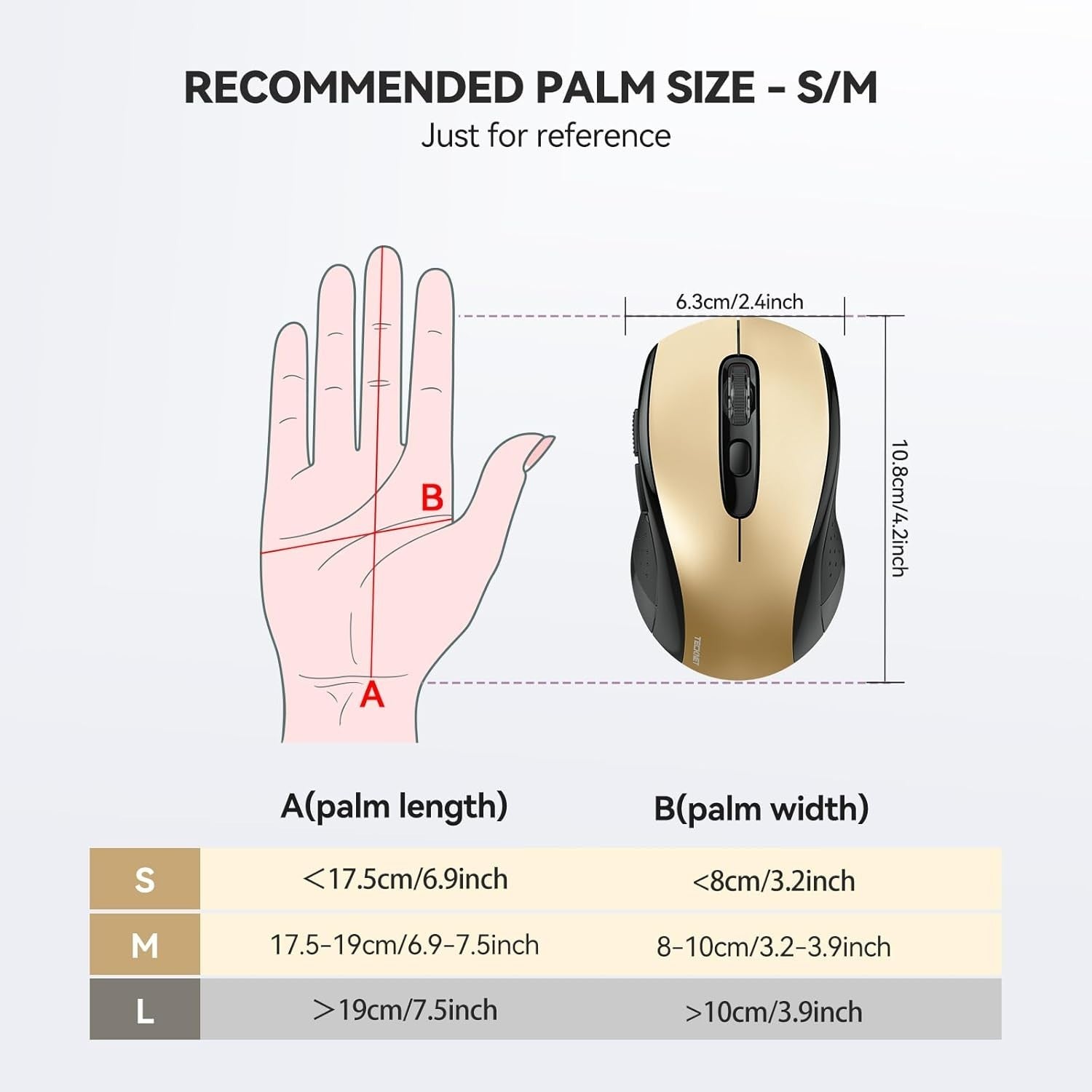 Luxury Gold Wireless Mouse 4000 DPI Dual Mode Ergonomic Long Battery Life