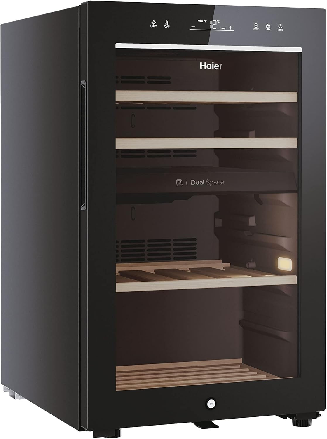 42 Bottle Wine Cooler Fridge Dual Zone Glass Door Digital Control Black