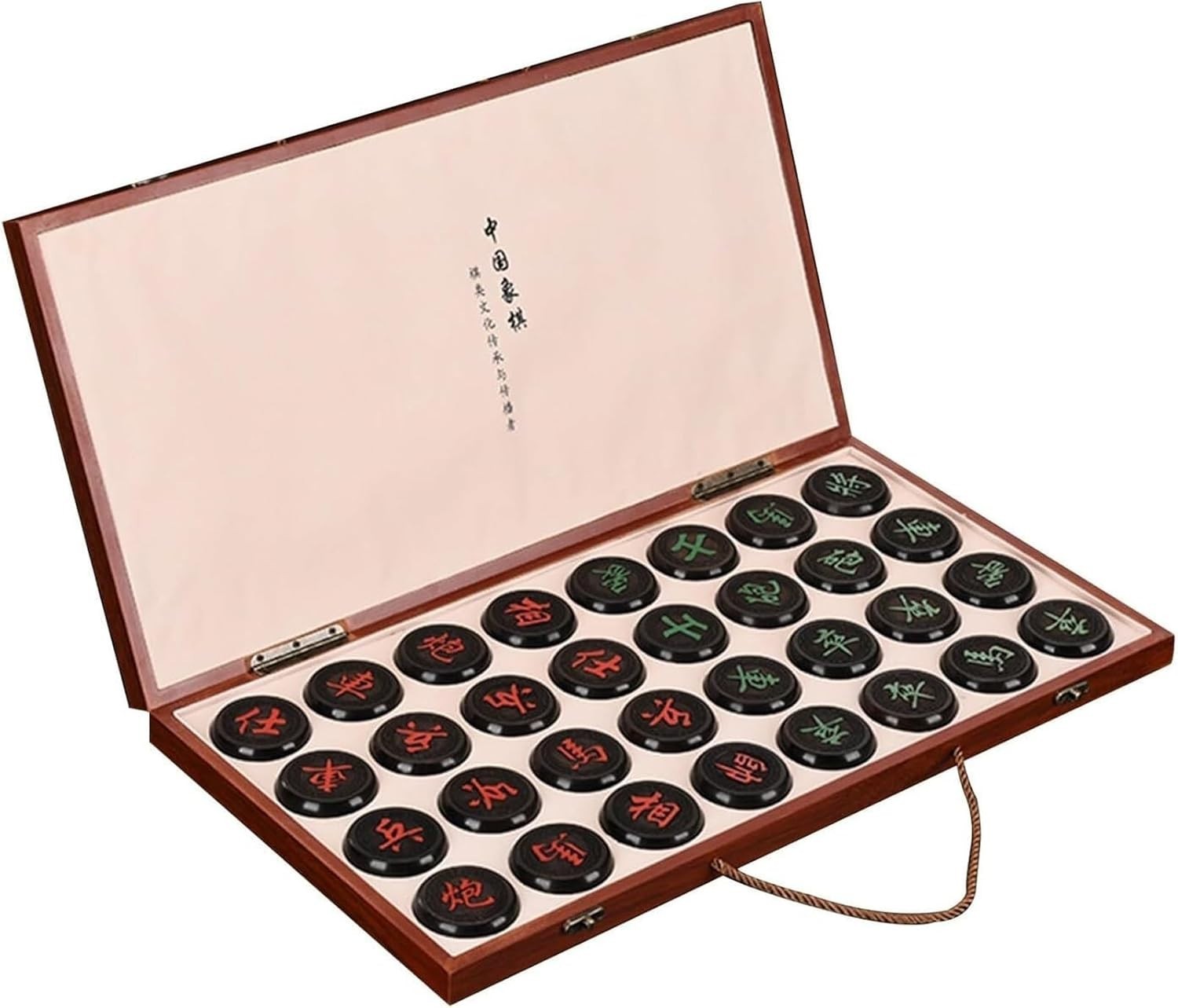 Sandalwood Xiangqi Travel Chess Set Foldable Board 2 Player Game