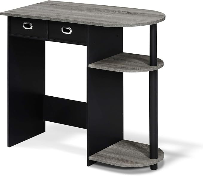 Compact Home Laptop Desk Study Writing Table Storage Shelves Small Space