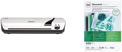A4 Laminator Compact Home Office + 100 Gloss 80 Micron Pouches