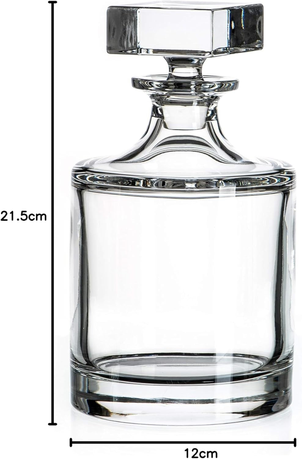 Round Crystal Whisky Decanter 700ml – Premium Heavy-Base Lead Crystal Bottle