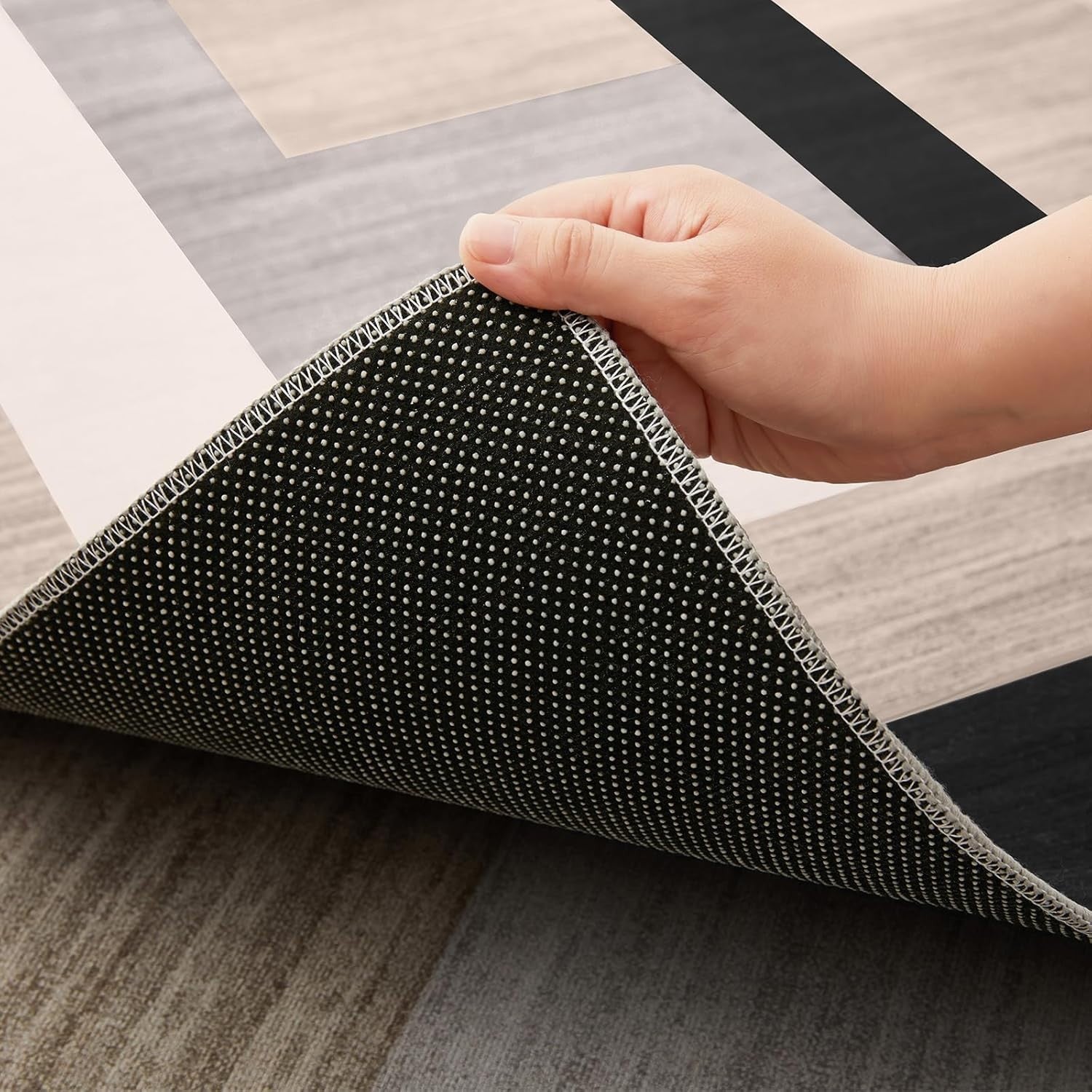 Large Modern Geometric Area Rug Soft Touch Non-Shedding Floor Carpet 120x170cm