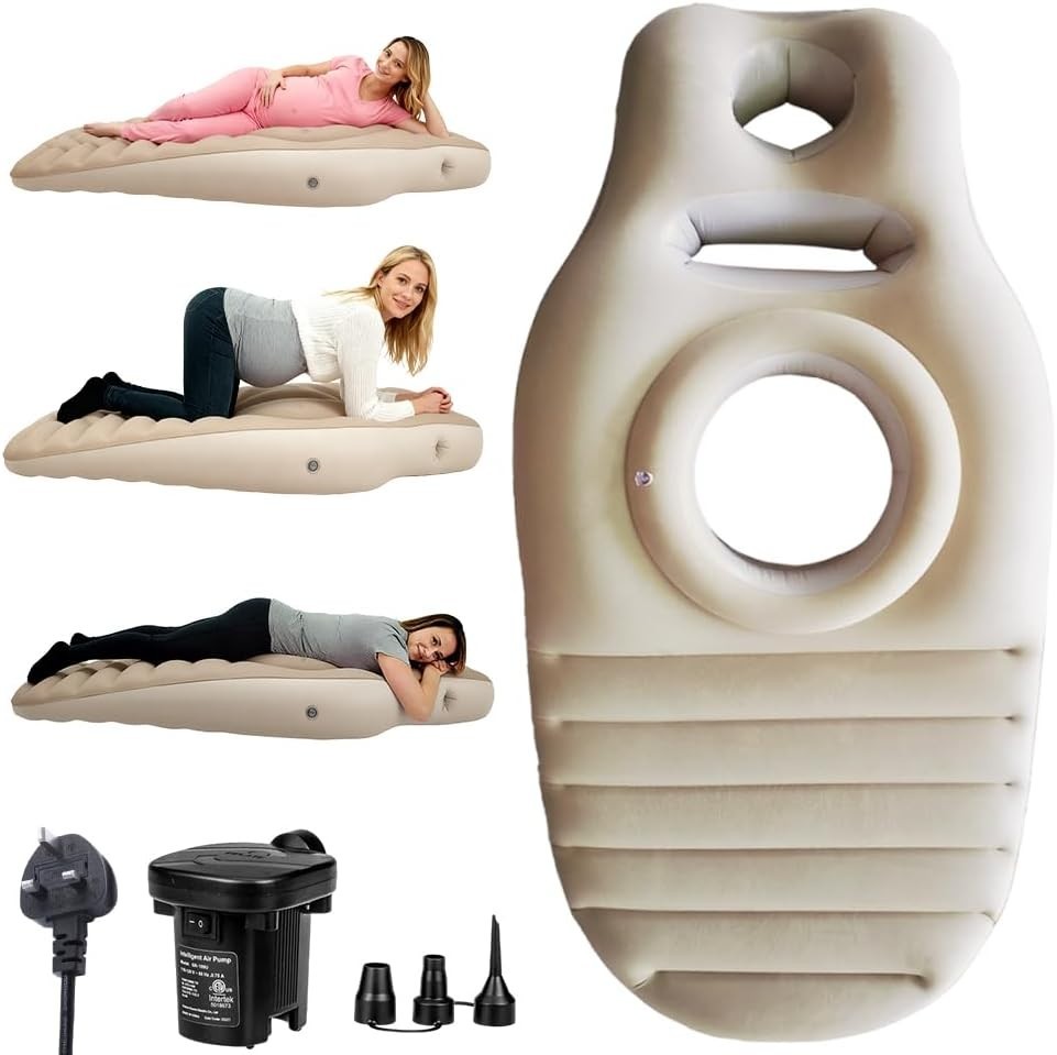 Inflatable Pregnancy Pillow With Pump 32x32 Maternity Belly Support