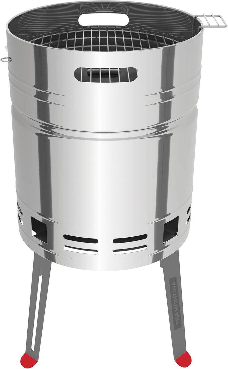 Portable Stainless Steel Barrel BBQ Grill Outdoor Charcoal Smoker Compact