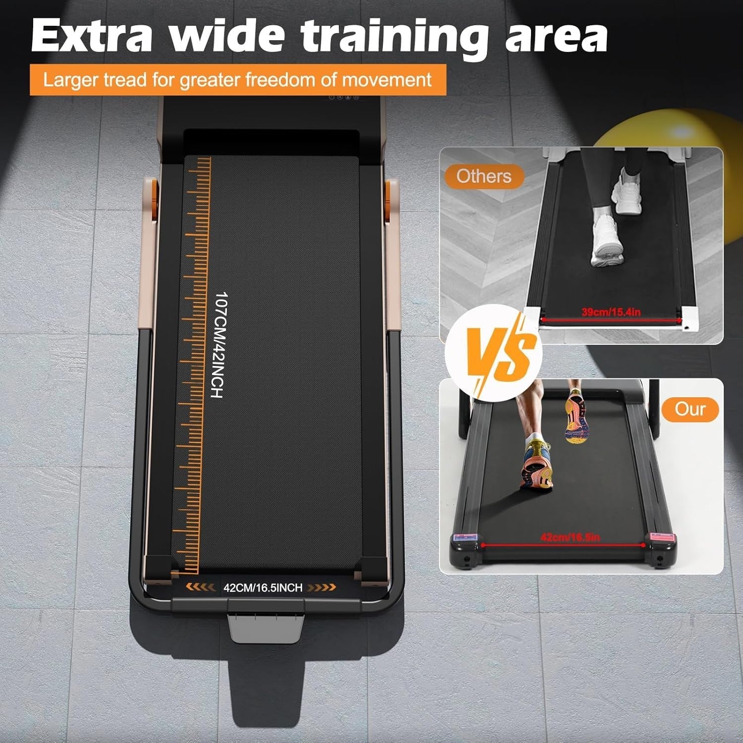 Foldable Home Treadmill 2.5HP LED Display Remote Quiet Walking Running
