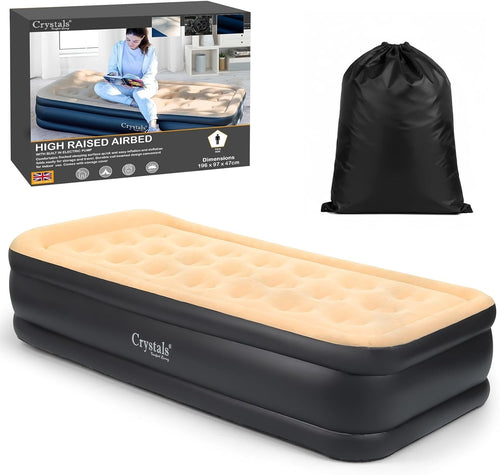 Single Inflatable Air Mattress Built-In Electric Pump Raised Camping Bed