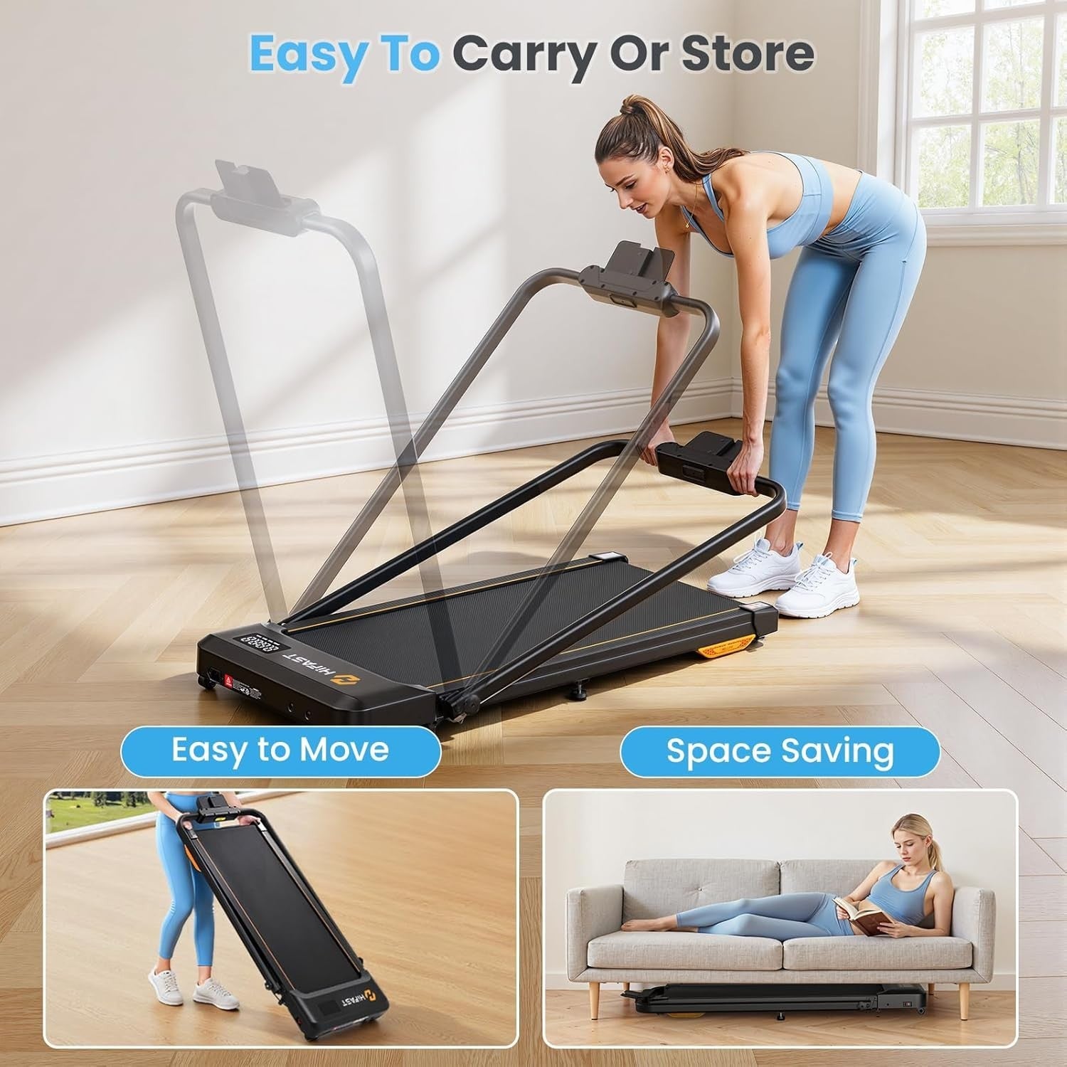 Foldable Walking Pad Treadmill 8% Incline 1-12km/h Quiet Home Gym