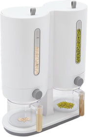 5KG Dual Chamber Rice Dispenser Airtight ABS Bin