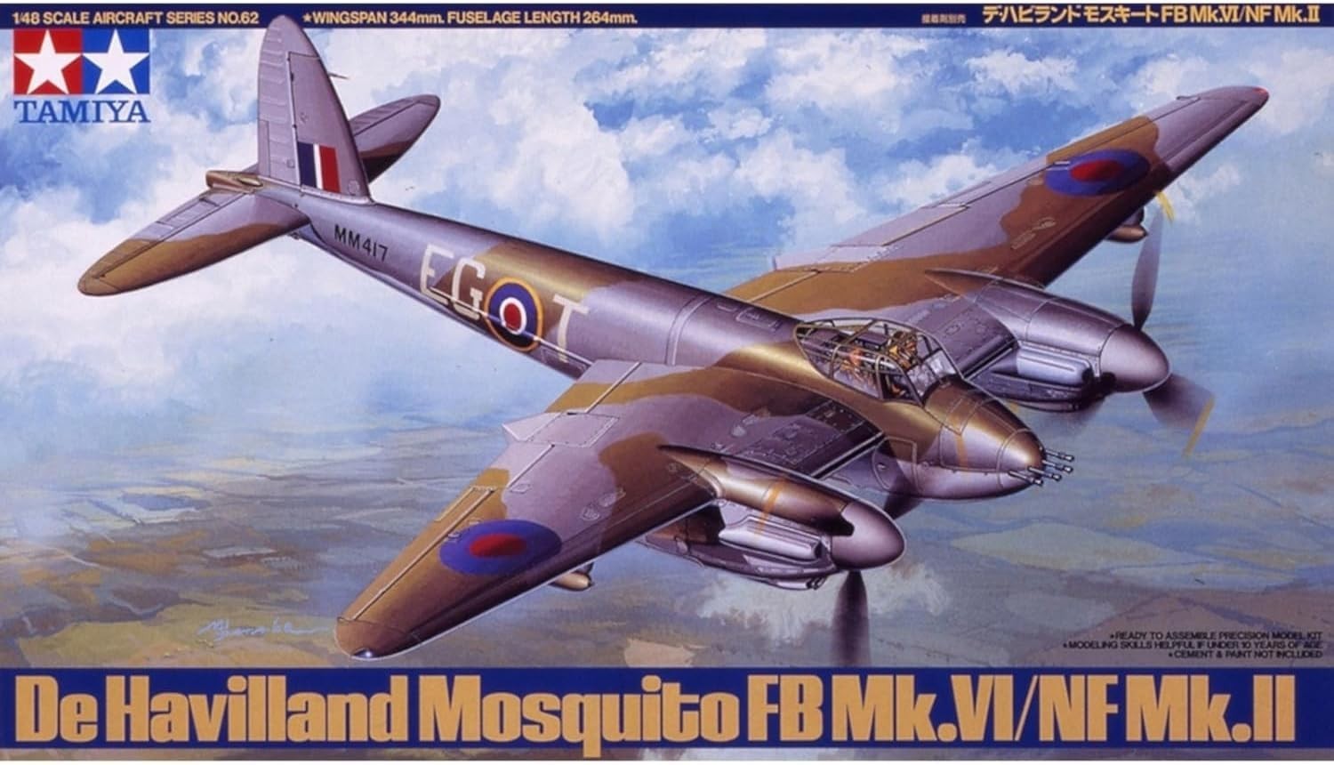 1:48 WW2 RAF Mosquito Mk VI Aircraft Plastic Model Kit Military Plane