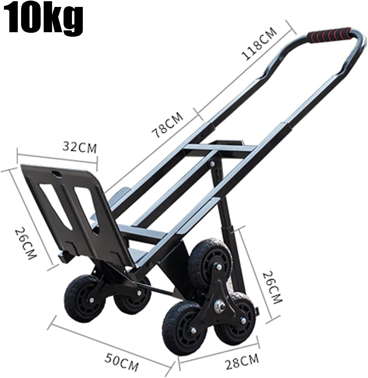 Heavy Duty Stair Climbing Hand Truck 150kg 6 Wheel Folding Trolley