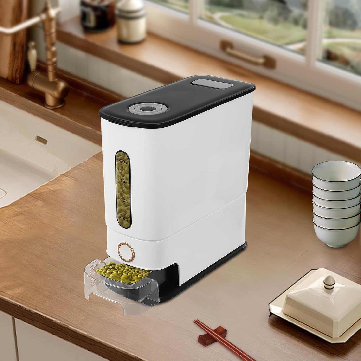 12KG Rice & Cereal Dispenser Airtight Storage Container with Cup