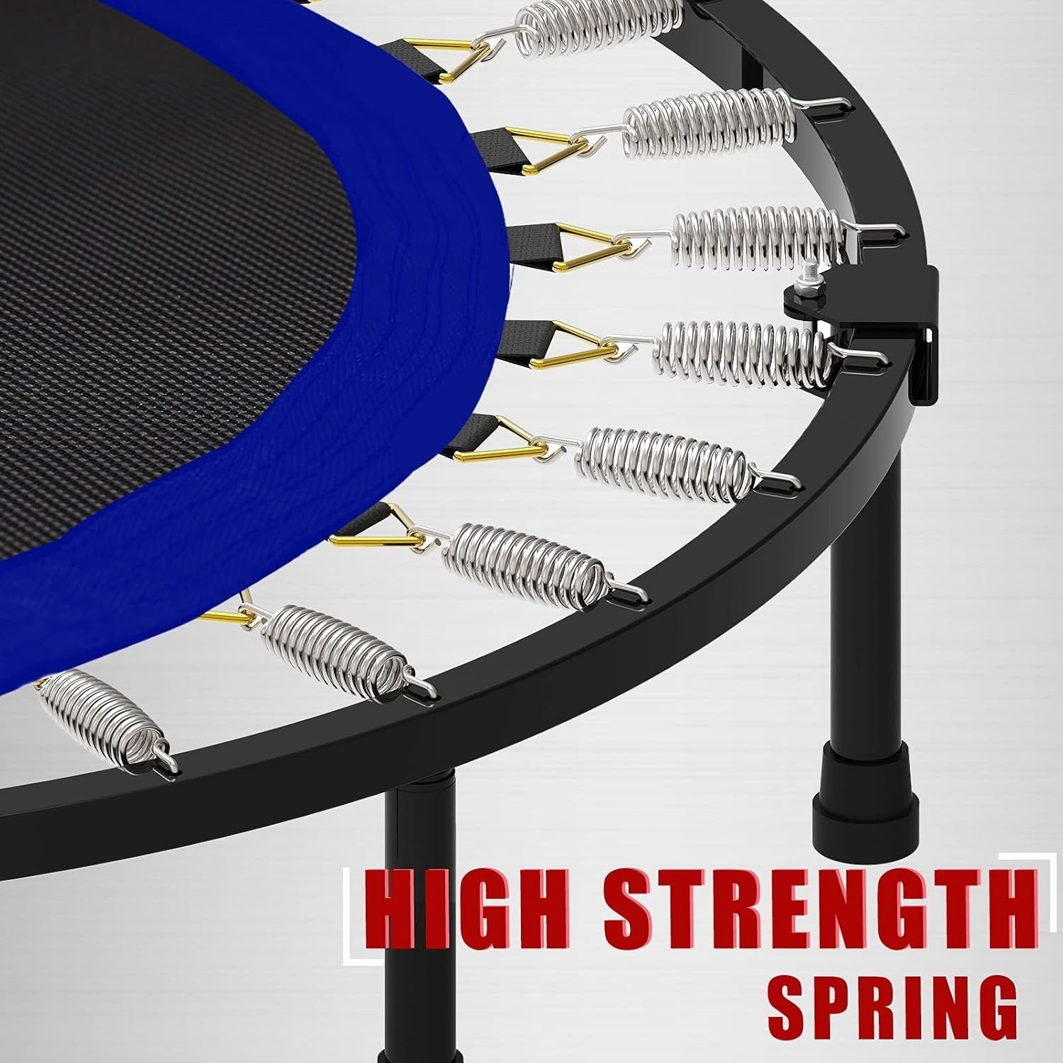 40in Indoor Fitness Rebounder Trampoline Handle Folding 150kg Blue