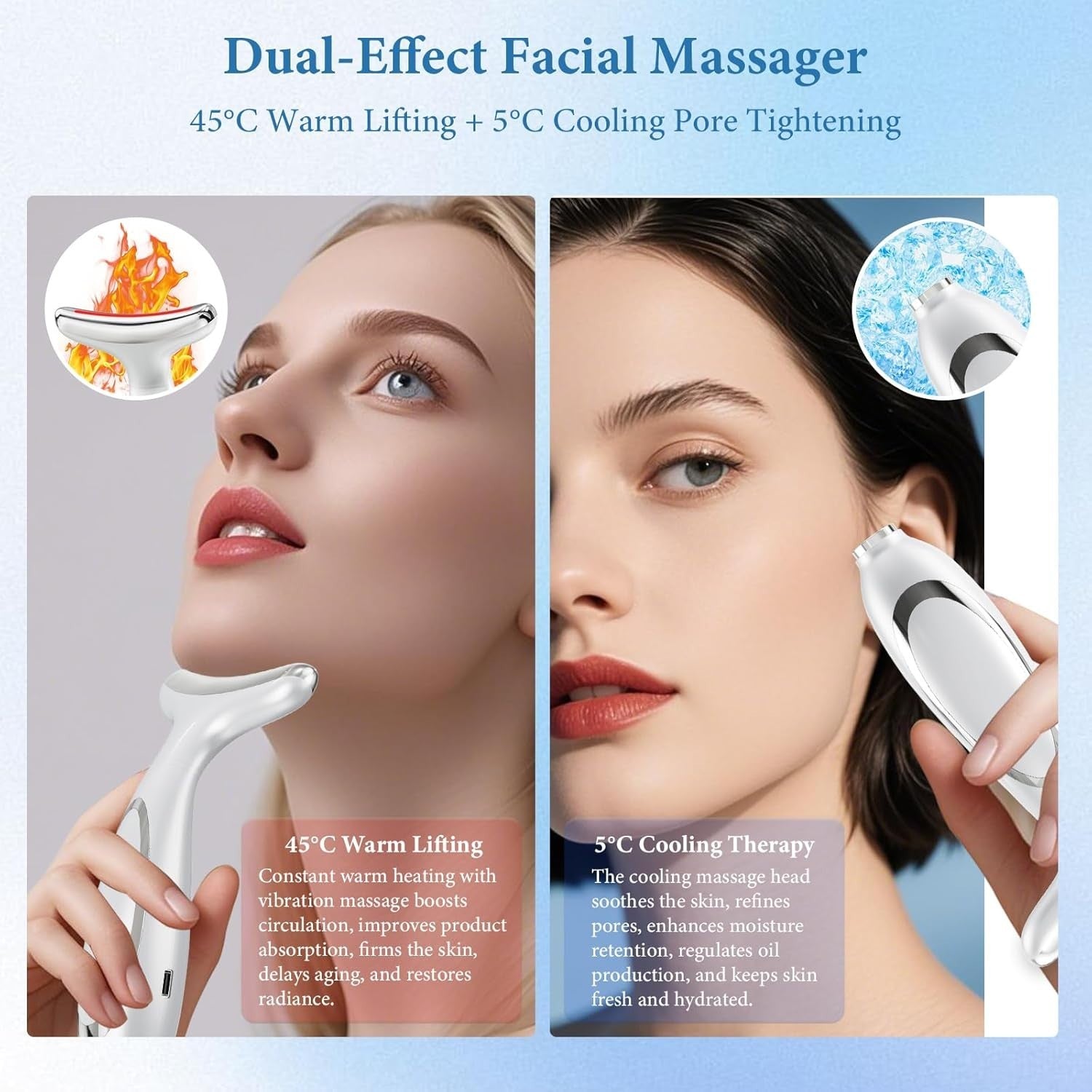 EMS Face Lifting Massager Hot Cold LED Anti Wrinkle Tool