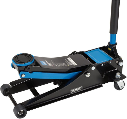 2.25 Ton Low Profile Trolley Jack Twin Piston Fast Lift 75–505mm Blue Heavy Duty