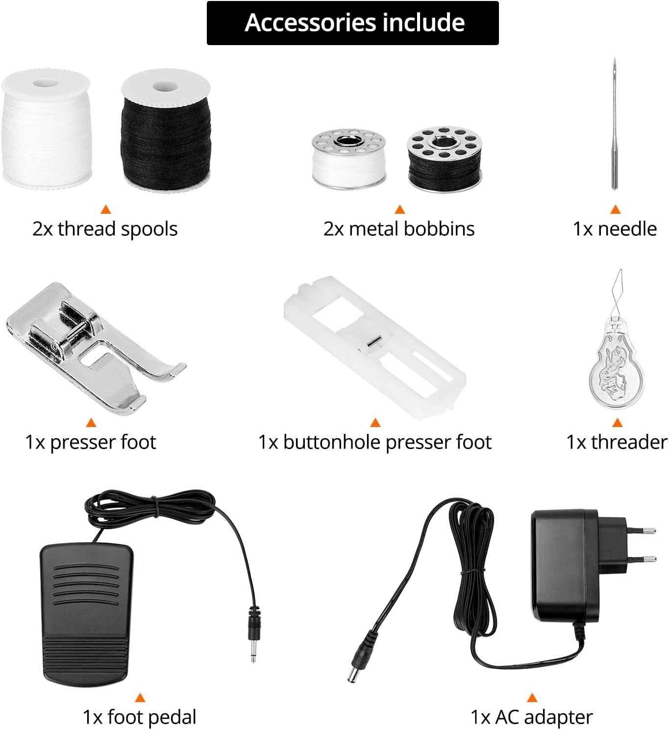 Portable Sewing Machine 12 Stitch Double Speed LED Light Foot Pedal