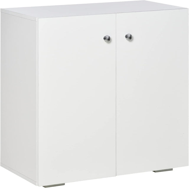 White Wooden Storage Cabinet 2 Door Sideboard Cupboard Bookcase Unit