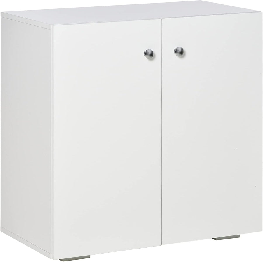White Wooden Storage Cabinet 2 Door Sideboard Cupboard Bookcase Unit