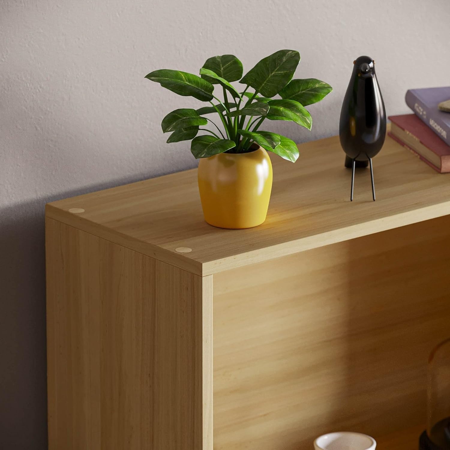 4 Tier Oak Wooden Bookcase Modern Storage Display Shelf for Living Room