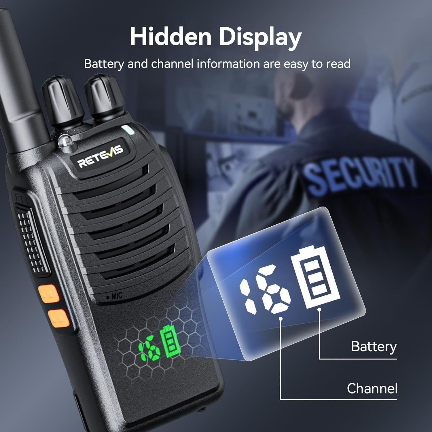 Walkie Talkies 10 Pack with Screen USB-C Rechargeable VOX License Free