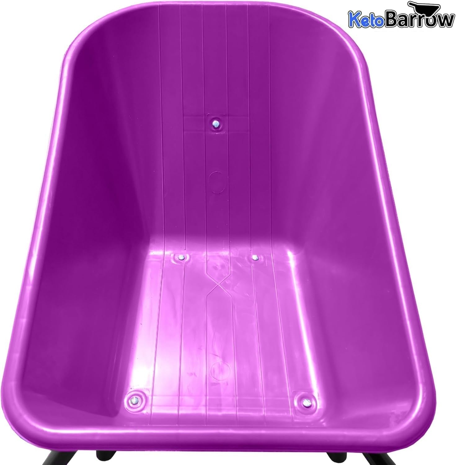 110L Purple Plastic Garden Wheelbarrow – Heavy Duty Frame w/ 150kg Load Capacity