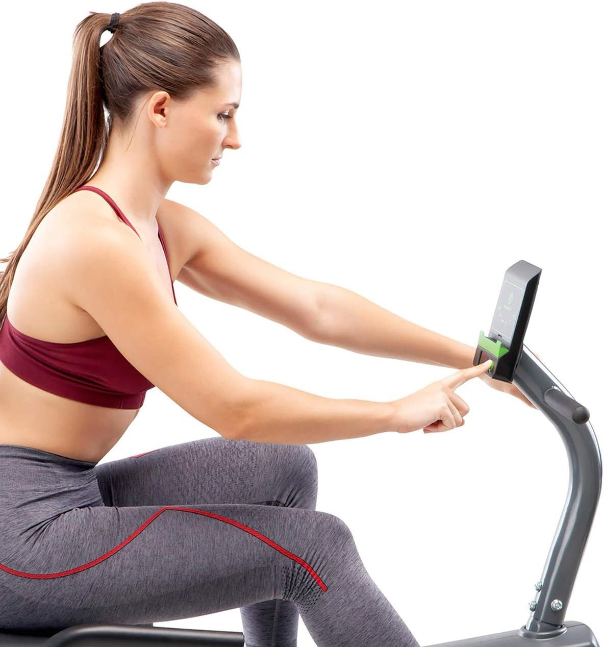 Recumbent Exercise Bike Magnetic LCD Quiet Dual Handles Adjustable Seat Home