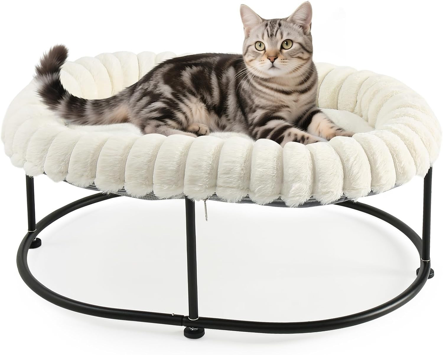 Raised Cat Bed Hammock Elevated Pet Sofa Metal Frame Washable Cushion