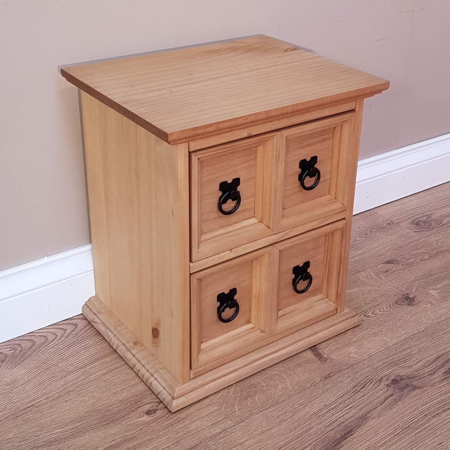 Solid Pine CD Storage Unit 2x2 Wooden Cabinet Side End Table Rustic