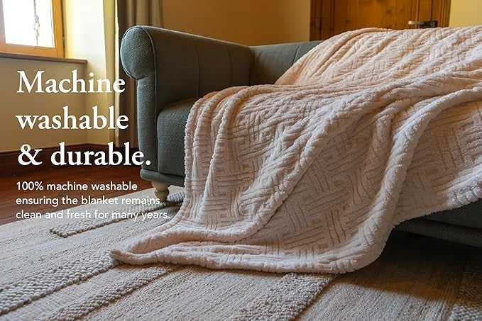 Luxury Electric Heated Throw Blanket King Sherpa Fleece 6 Heat Settings Washable